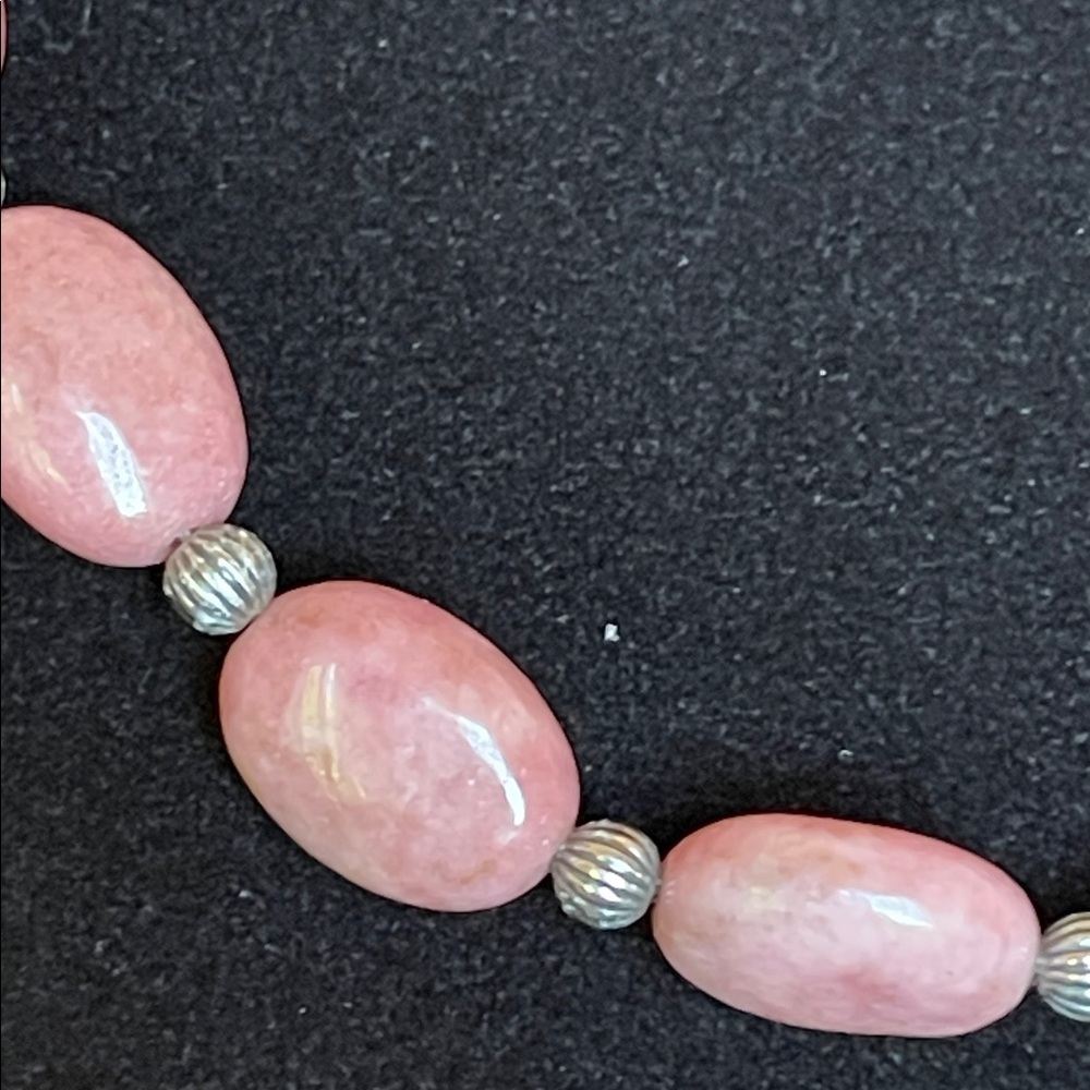 Pink Stone Bead Necklace - Elegant Women's Jewelry - Picture 5 of 7